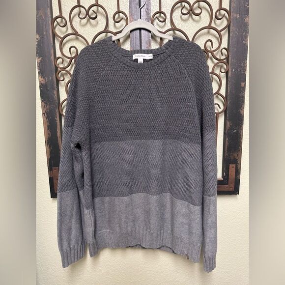 Calvin Klein Other - Calvin Klein grey block knit sweater